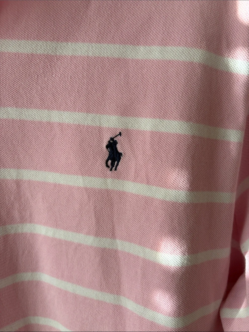 Polo by Ralph Lauren Pink and White Striped Cotton Polo Men's Size XXL